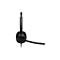 Schwarzes Headset mit Mikrofon auf weißem Hintergrund.