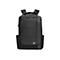 Schwarzer HP Laptop-Rucksack mit Reißverschlussfächern und Logo vor weißem Hintergrund.