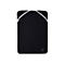 Schwarze Laptoptasche mit weißem Griff, HP-Logo.