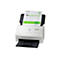 Ein weißer HP ScanJet Enterprise Flow 5000 s5 Scanner mit einer Rechnung im Scanner.