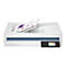 HP-Scanner ScanJet Enterprise Flow N6600 fnw1, mit einem Blatt Papier auf dem Deckel, Diagramme.