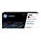 Cartouche de toner noir HP LaserJet 212X. Cartouche d'encre noire avec le logo HP et les informations sur le produit sur fond noir.