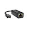 Schwarzer HP USB-C auf Ethernet Adapter auf weißem Hintergrund.