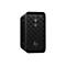 Schwarzer PC-Tower, vorne mit Lochmuster, HP Logo.