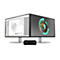 Zwei Monitore zeigen technische Zeichnungen und 3D-Modelle eines Zahnradgetriebes, daneben ein schwarzer Desktop-PC.