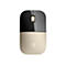 Drahtlose Computermaus, zweifarbig: Schwarz und Beige. HP-Logo.