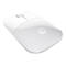 Weisse kabellose Maus von HP mit Scrollrad, HP Logo.