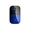Drahtlose Computermaus von HP. Oberseite schwarz, Unterseite blau mit HP Logo.