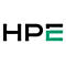 HPE-Logo: schwarze Buchstaben HPE, grünes E.
