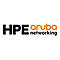 HPE Aruba Networking Logo. Schwarze Großbuchstaben HPE, gefolgt von orangefarbenem "aruba" und schwarzem "networking".
