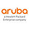 Orange Schriftzug „aruba“ über grauem Text „a Hewlett Packard Enterprise company“ auf weißem Hintergrund.