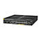 Schwarzer HPE Aruba 2930F Netzwerk-Switch in Frontalansicht mit diversen Ethernet- und SFP-Ports.