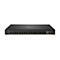 HPE Aruba 8325 Netzwerk-Switch in schwarzem Gehäuse mit zahlreichen Anschlüssen vor weißem Hintergrund.