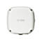 Ein weißer, quadratischer WLAN-Router von Aruba mit silbernen Schrauben. Der Schriftzug 'aruba' befindet sich mittig.