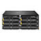 Ein schwarzer HPE-Netzwerkschalter mit Ports und Anschlüssen. Die Vorderseite zeigt Reihen von Ports, LED-Anzeigen und Beschriftungen wie "Management Module 5420".