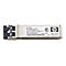 Ein silberner HP SFP+-Transceiver. Aufschrift mit Modellnummern und HP Logo.