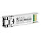 Ein SFP+ Transceiver-Modul mit Aufschrift und Herstellerlogo.