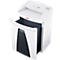 White paper shredder with a black waste bin, HSM logo, and 'SECURIO' lettering.