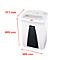 White paper shredder with dimensions of 317 x 395 x 605 mm. The HSM logo is visible. Shown against a white background.