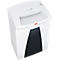 White paper shredder with black front; "HSM" text.