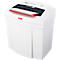 White paper shredder with black feed slot. A sheet labeled "CONFIDENTIAL" is being shredded.