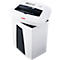 White paper shredder with black input, open lid, red logo. Inscription "Securo 40" and "HSM".