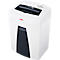 White paper shredder with black top. 'HSM' logo in red. 'SECURIO' inscription visible.