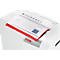 White paper shredder with stack of paper, red edge and HSM logo. Paper is being fed into the slot.