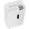 White shredder with control panel and HSM logo. The paper feed is on the left. Inscription: shredstar X13.