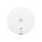 Runder, weißer Huawei Wi-Fi Router mit Logo, Schriftzug und roter LED-Leuchte.