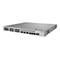 Ein silberner Huawei eKitEngine S530-24T4XE Switch, frontal in einer erhöhten Perspektive. Er hat viele Anschlüsse, Knöpfe, Anzeigen und einen Markenaufdruck.