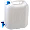 Hünersdorff Bidon à eau Eco, polyéthylène (HD-PE) naturel, robinet de vidange fixe, 22 litres