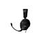 Casque de jeu noir avec microphone sur fond blanc. Le casque affiche le logo HyperX.
