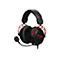 Schwarzes Gaming-Headset mit roten Details und Mikrofon. Auf den Ohrmuscheln das Logo.
