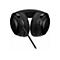 Schwarzes Gaming-Headset mit Stoffkabel, auf weiÃŸem Hintergrund. Links das HyperX Logo.