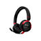 Schwarzes Gaming-Headset mit roter Akzentuierung und Mikrofon. Auf einer Ohrmuschel ist ein Logo zu sehen.