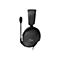 Schwarzes Gaming-Headset mit Mikrofon, Detailansicht, weißer Hintergrund.