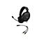 Schwarzes Gaming-Headset, mit Mikrofon und separatem Kabel mit Anschlüssen. Auf dem linken Ohr befindet sich das HyperX-Logo.