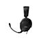 Schwarzes Gaming-Headset mit Mikrofon, das leicht schräg von oben links nach unten rechts zeigt.