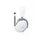 Casque de jeu blanc avec microphone. Le casque a des accents gris et noirs, le logo HyperX est clairement visible.