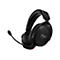Schwarzes Gaming-Headset, Mikrofon, HyperX-Logo.