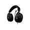Schwarzes Gaming-Headset, Mikrofon, HyperX-Logo.