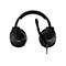 Schwarzes Gaming-Headset mit Mikrofon, blauem Akzent und HyperX-Logo.