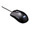 Schwarze Gaming-Maus mit Kabel, HyperX-Logo.