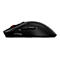 Schwarze Gaming-Maus mit rotem Scrollrad. Seitlich ist der Schriftzug HyperX zu sehen.