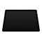 Tapis de souris rectangulaire noir avec logo.