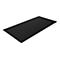 Un tapis de bureau rectangulaire noir avec des coins arrondis, placé sur un fond blanc.