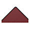 Tapis triangulaire rouge et noir avec des trous ovales. Bordure noire.