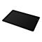 Tapis de souris rectangulaire noir avec logo dans le coin.