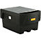 IBC-Auffangwanne, Polyethylen, 1100 l, 1500 kg, Abfüllvorsatz u. Stahlrost, unterfahrbar